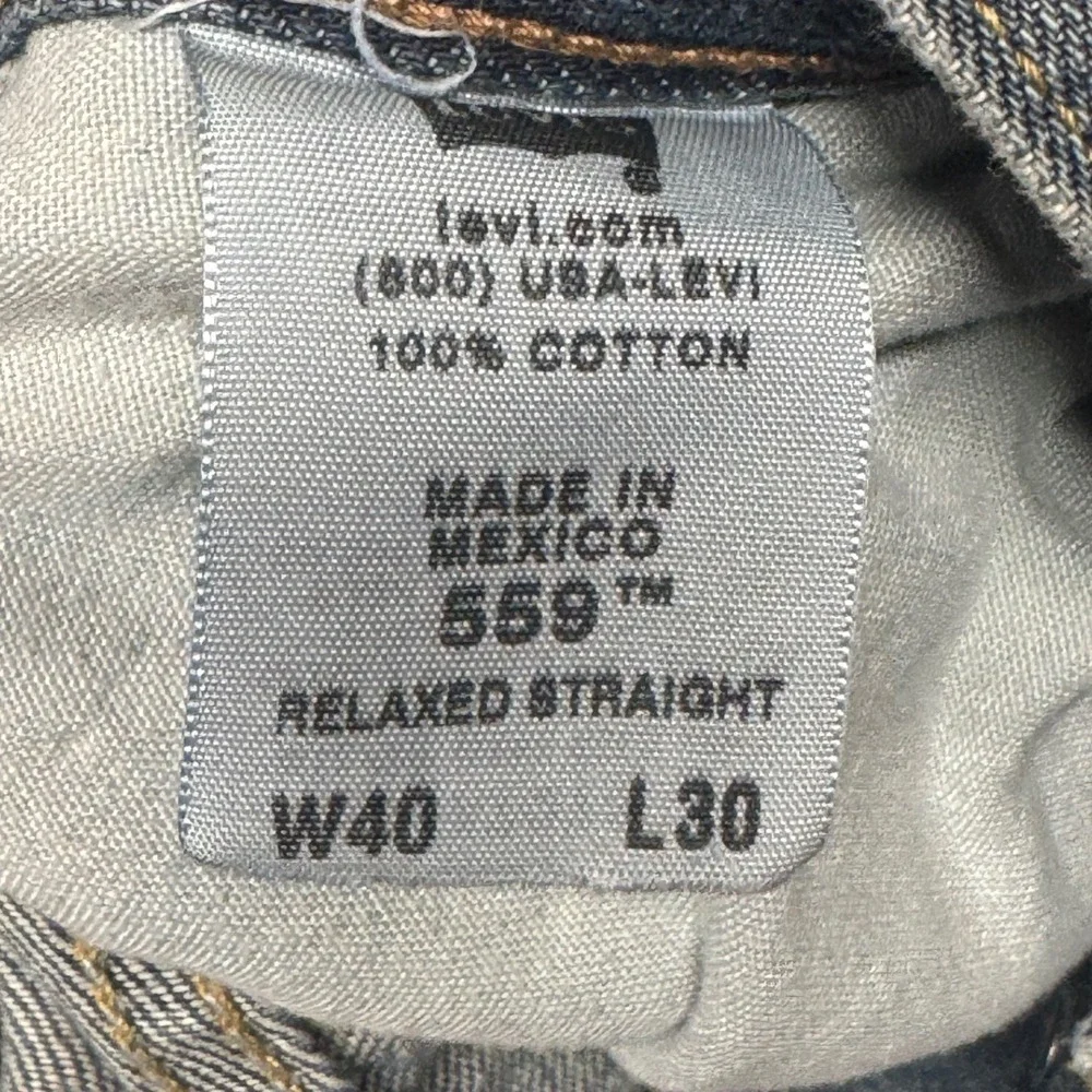 Levis 559 Relaxed Straight Jeans Mens 40x30 Blue Denim Medium Wash Y2K